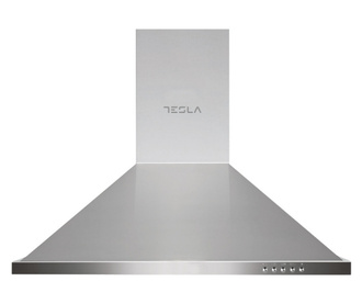 Абсорбатор Tesla DC600SX, Коминен, 125 W, 400 m3/h, 2 алуминиеви филтъра, 62 dB, 3 скорости, Инокс
