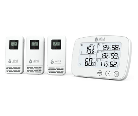 Digitális hőmérő és higrométer készlet 3 külső vezeték nélküli adóval LIBI1030