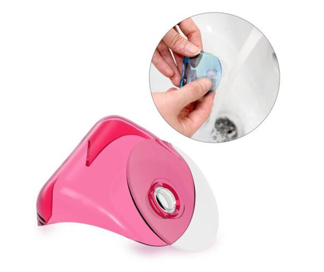 Set 2 Suporti cu ventuza pentru aparat de ras, Kwmobile, Rosu/Verde, Plastic, 48032.08