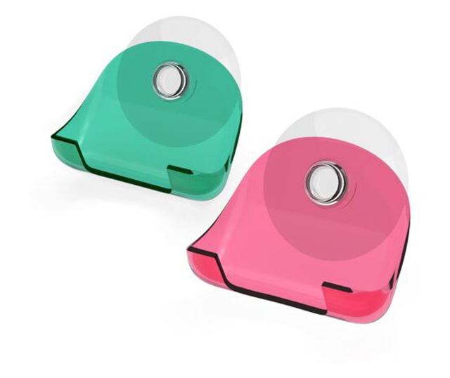 Set 2 Suporti cu ventuza pentru aparat de ras, Kwmobile, Rosu/Verde, Plastic, 48032.08