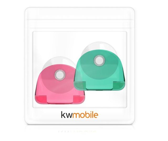 Set 2 Suporti cu ventuza pentru aparat de ras, Kwmobile, Rosu/Verde, Plastic, 48032.08