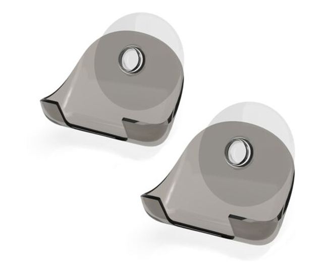 Set 2 Suporti cu ventuza pentru aparat de ras, Kwmobile, Negru, Plastic, 48032.04