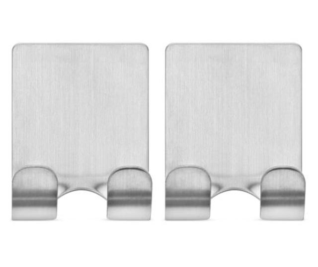 Set 2 Suporti autoadezivi pentru aparat de ras, Kwmobile, Argintiu, Zinc, 53125.01