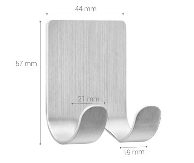Set 2 Suporti autoadezivi pentru aparat de ras, Kwmobile, Argintiu, Zinc, 53125.01