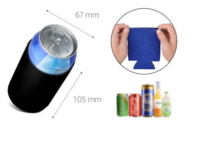 Комплект от 2 термокалъфа за дози от 330-355 ml, Kwmobile, черно/синьо, неопрен, 55143.03