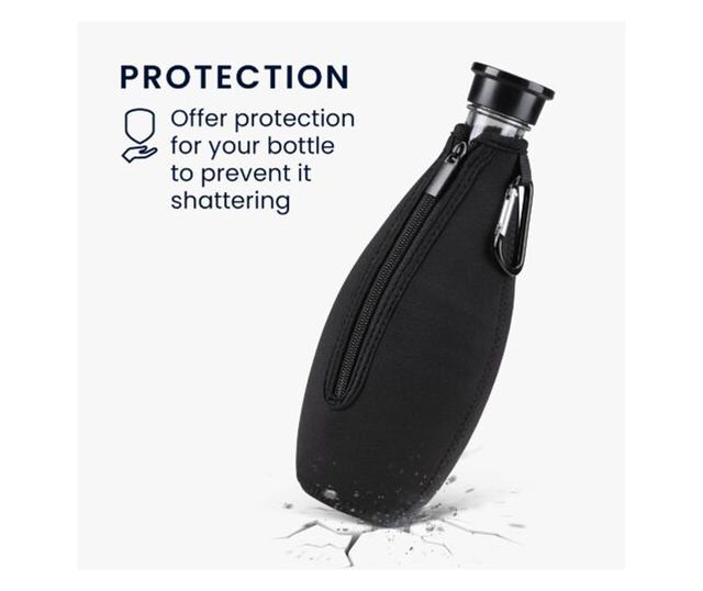 Комплект от 2 калъфа Cooler Jacket за бутилки SodaStream, Kwmobile, черно/червено, неопрен, 55883.01