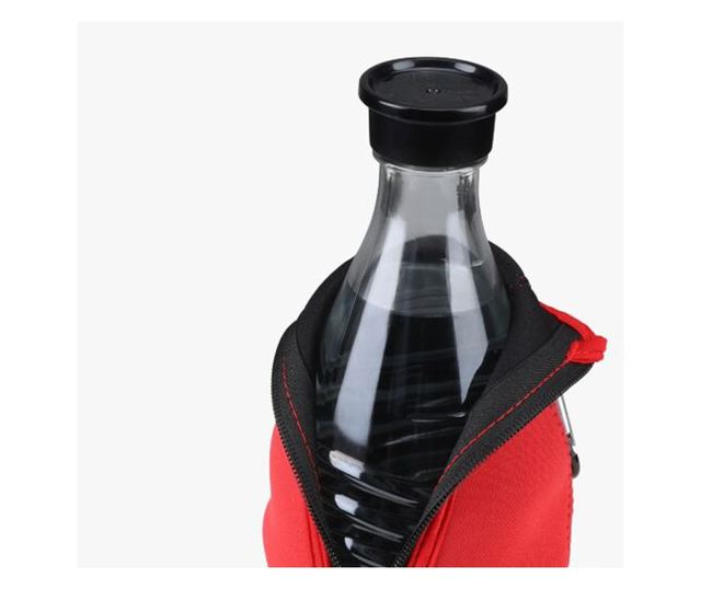 Комплект от 2 калъфа Cooler Jacket за бутилки SodaStream, Kwmobile, черно/червено, неопрен, 55883.01