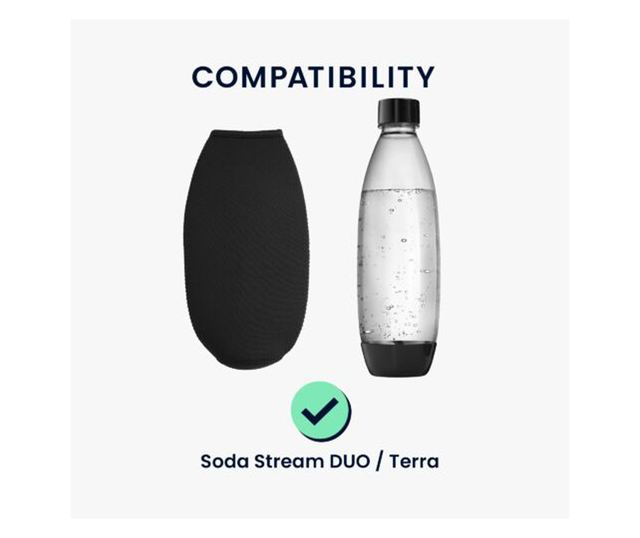 Комплект от 2 хладилни якета за бутилки SodaStream, Kwmobile, черно/червено, неопрен, 58832.01