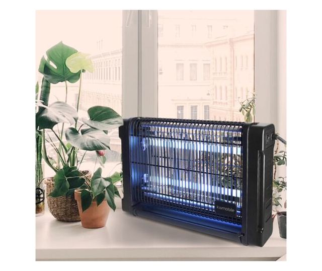UV лампа за насекоми 4000V, 80 m2, Kwmobile, черна, пластмаса, 46029.01