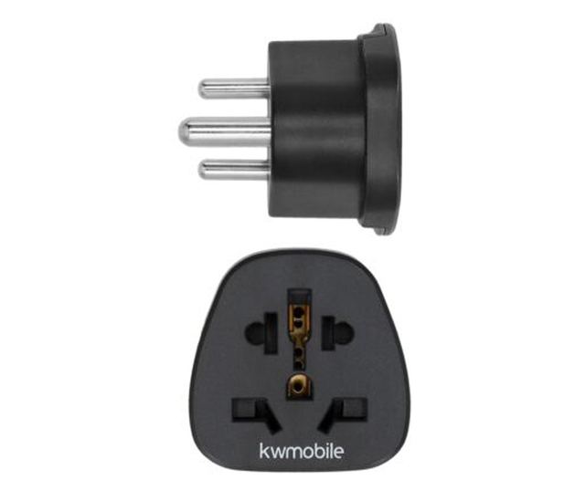 2 db D típusú utazási adapter készlet az Egyesült Arab Emírségek számára, Kwmobile, fekete, műanyag, 45236.05
