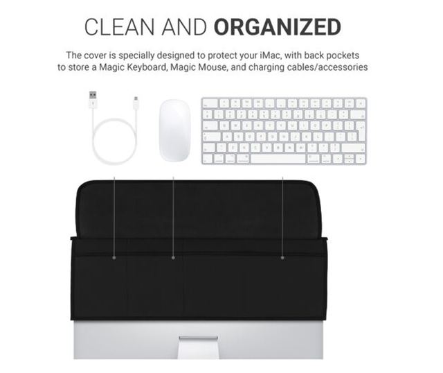 Капак за монитор Apple iMac 27"/iMac Pro 27", Kwmobile, черен, текстил, 52099.01
