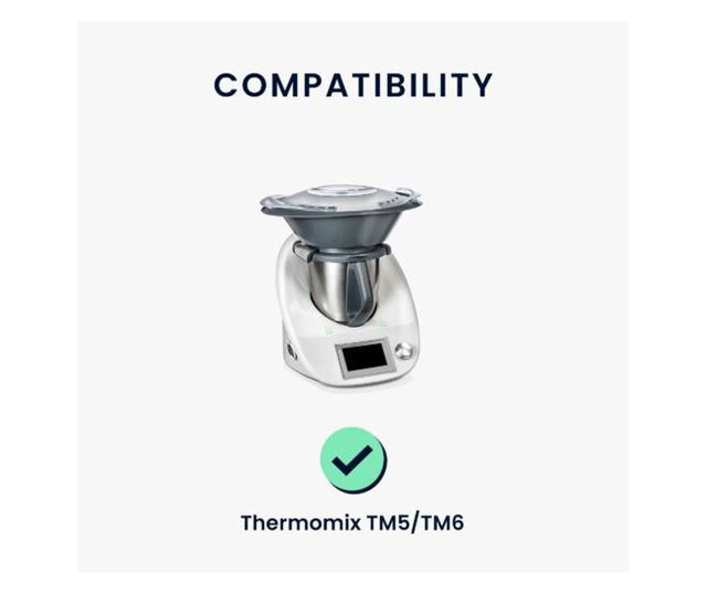 Husa de protectie pentru Thermomix TM6/TM5, Kwmobile, Negru/Alb, Plastic, 55449.02