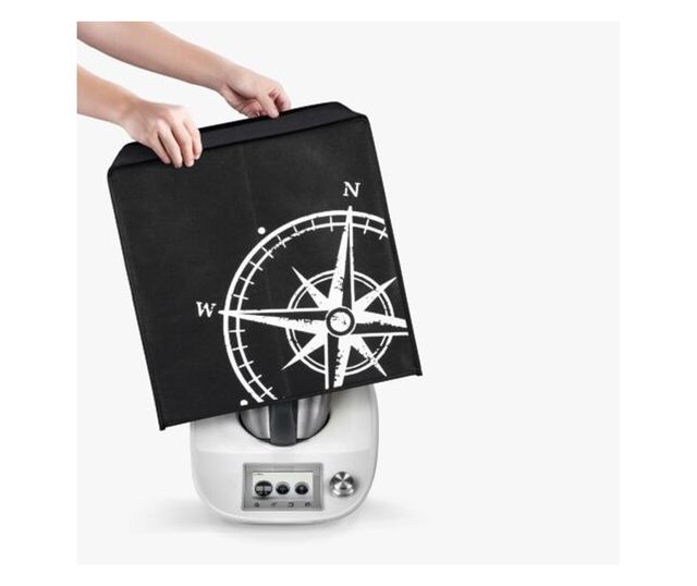 Husa de protectie pentru Thermomix TM6/TM5, Kwmobile, Negru/Alb, Plastic, 55449.02