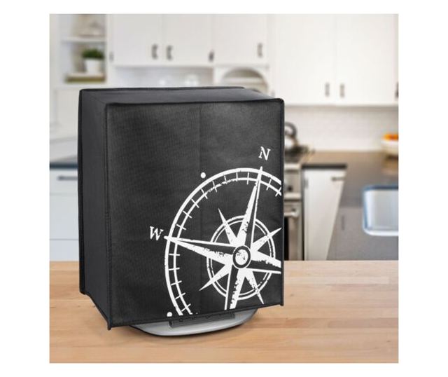 Husa de protectie pentru Thermomix TM6/TM5, Kwmobile, Negru/Alb, Plastic, 55449.02