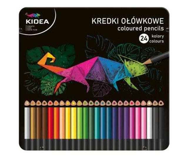 24 gyönyörű háromszög alakú ceruza készlet gyerekeknek, Kidea, többszínű