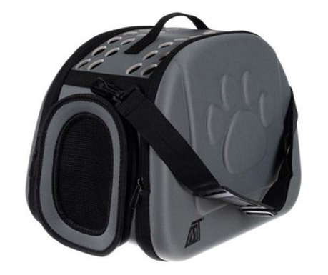 Kutya/macska szállító táska, EVA hab, szürke, max 6 kg, 43x27x32 cm
