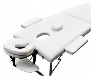 Stół do masażu aluminiowy Zenet ZET-1044 rozmiar L biały, z regulacją wysokości