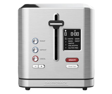 Prajitor de paine, Gastroback, Digital 2S, 2 felii, 950 W, inox