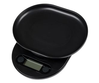 Кухненска везна AVEC, До 5 кг, Купа, LCD дисплей, Автоматично изключване, Автоматично нулиране, Пластмаса, Черен