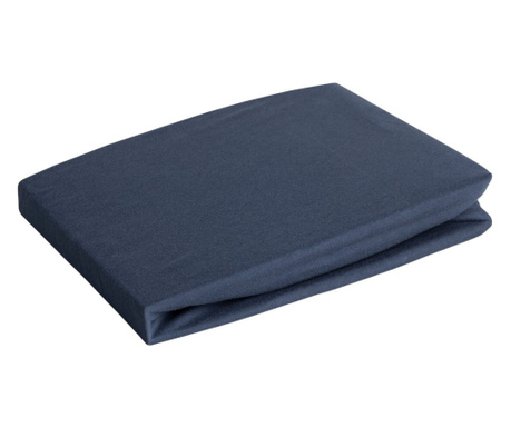 Husa de pat bumbac jersey, albastru marine, 160x200 cm
