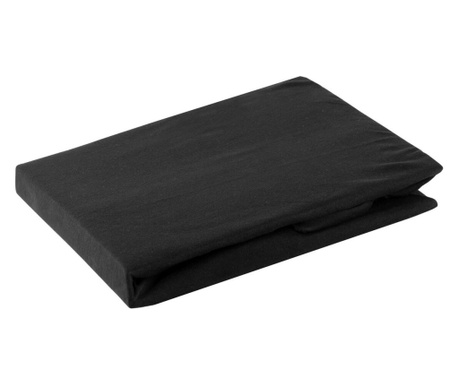 Husa de pat bumbac jersey, negru, 160x200 cm