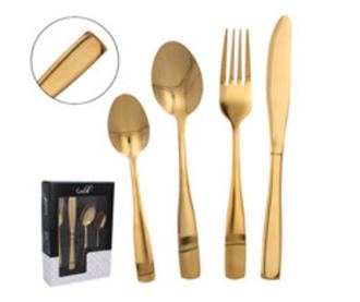 Evőeszközkészlet 24 darabos gold