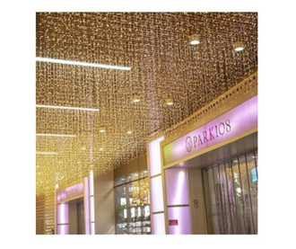 Karácsonyi installáció, rojtos függöny típus fehér LED fénnyel, 240 LED, 5M, 9014W