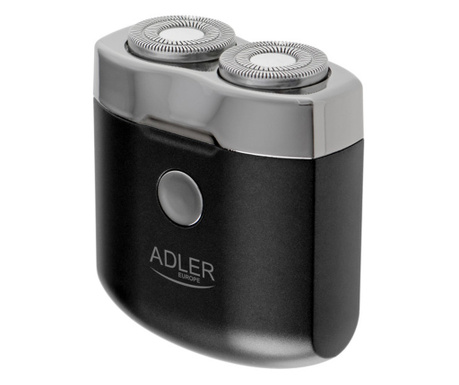 Mini aparat de ras Adler AD 2936, 250 mAh, USB tip C, pentru călătorii, fără fir, negru/inox