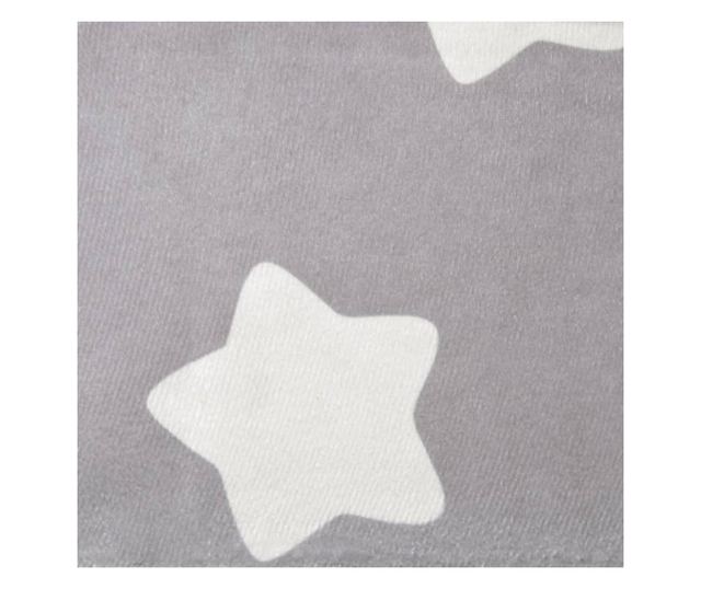 Otroška kavč, svetlo siva z zvezdami, mehak pliš