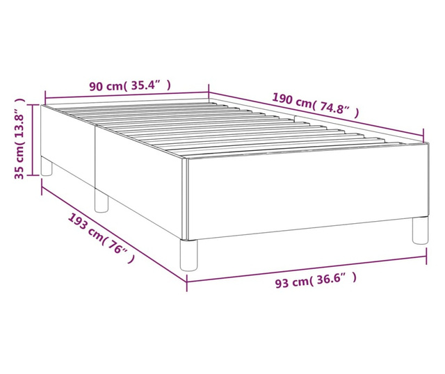 Okvir za krevet bijela 90x190 cm od umjetne kože