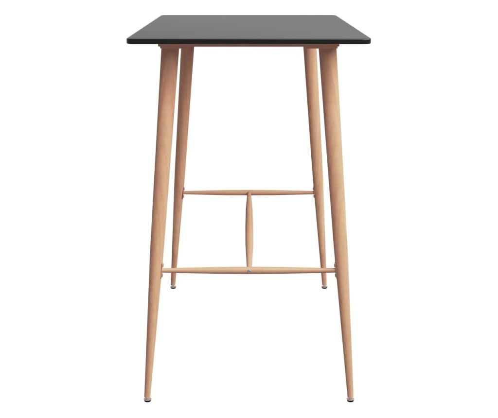 Мебелен комплект за бар, 5 части, Черен - 4