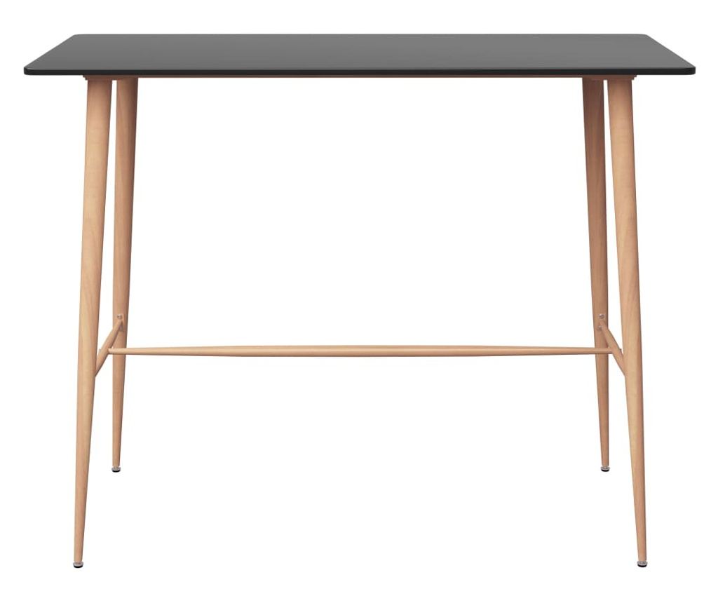 Мебелен комплект за бар, 5 части, Черен - 3