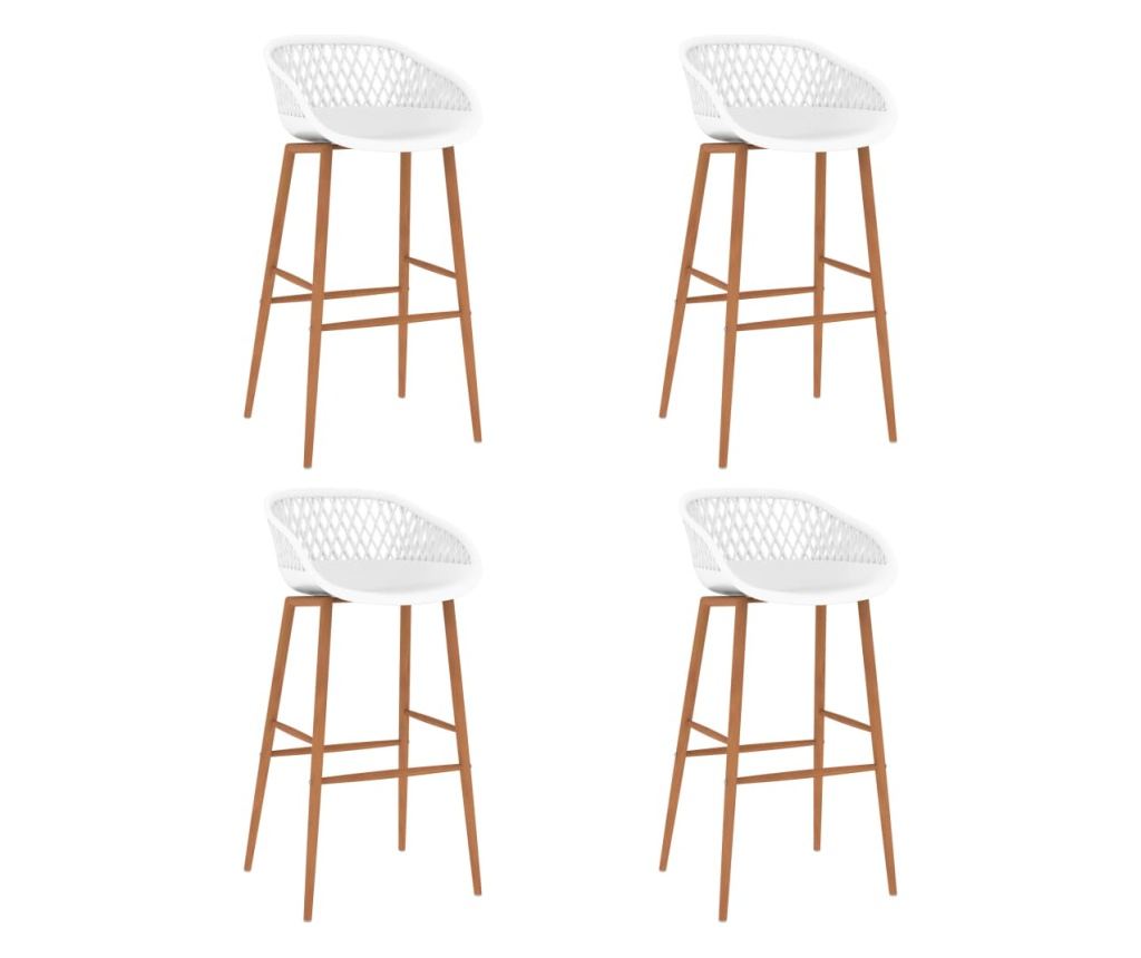 Бар комплект мебели, 5 части, черно и бяло - 6