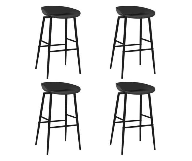 Barski stoli, 4 kosi, črni