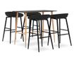 Мебелен комплект за бар, 5 части, Черен thumbnail 1