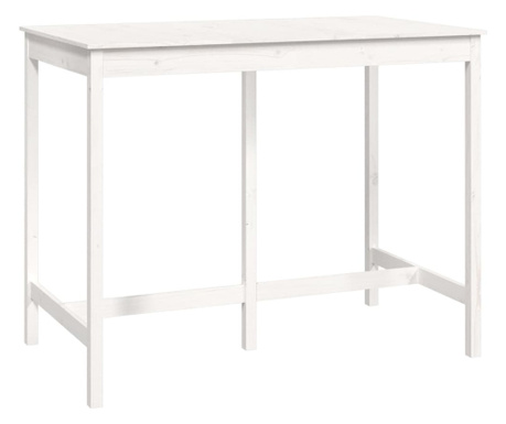 Barska miza bela 140x80x110 cm trdna borovina