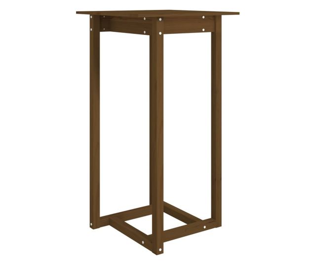 Barna miza, medena rjava, 60x60x110 cm, masivno borovo leso