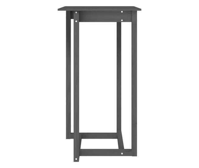 Barna miza, siva, 60x60x110 cm, masivno borovo leso