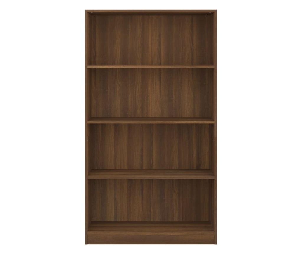 Βιβλιοθήκη 4 Επιπέδων σε Καφέ Δρυς 80x24x142 εκ. από Σύνθετη Ξυλεία - 4