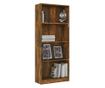 Βιβλιοθήκη 4 Επιπέδων Καπνιστός Δρυς 60x24x142 εκ. από Σύνθετη Ξυλεία thumbnail 3