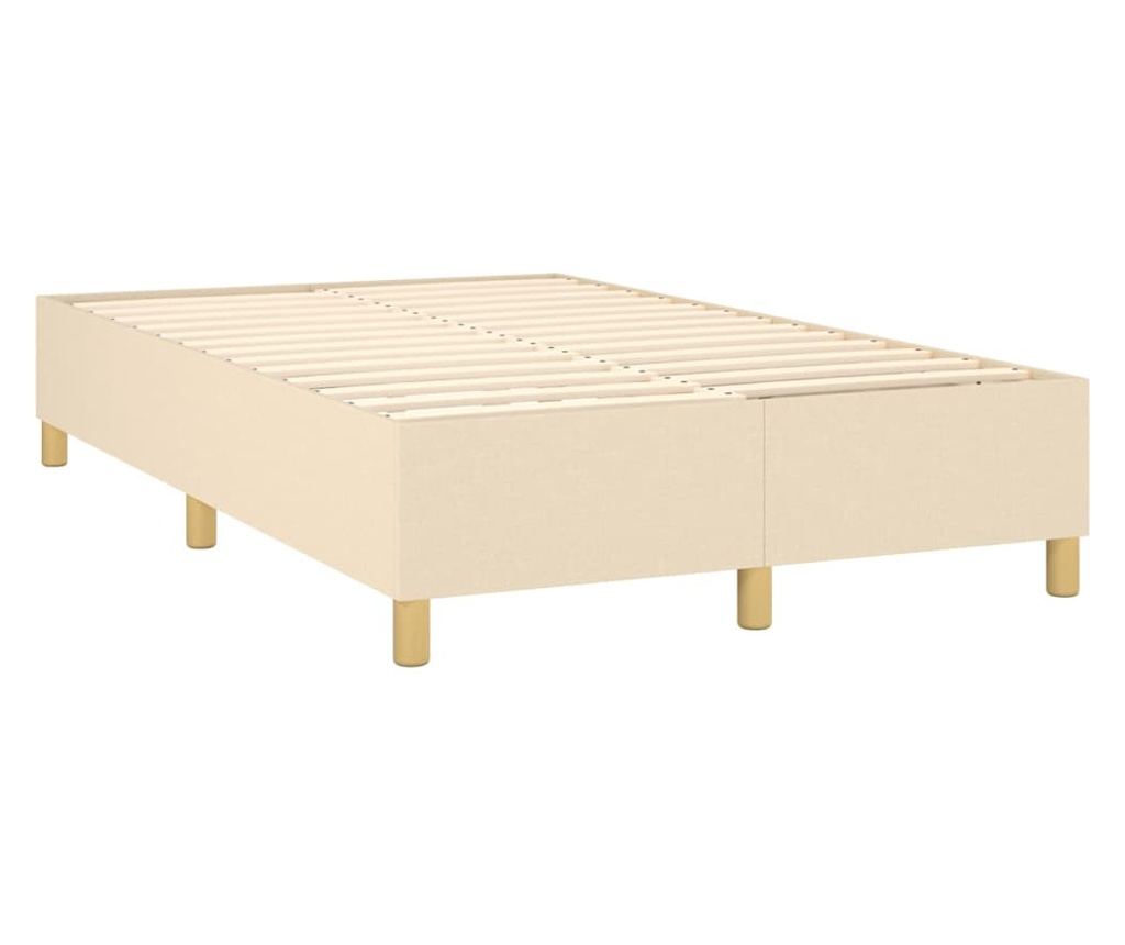 Boxspringová posteľ s matracom, krémová, 120x200 cm, textil - 4