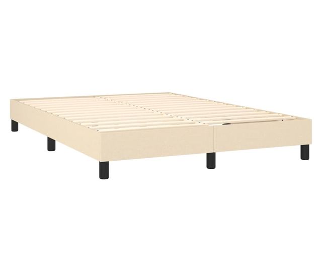 Легло с пружини, матрак и LED, кремаво, 140x200 см, текстил