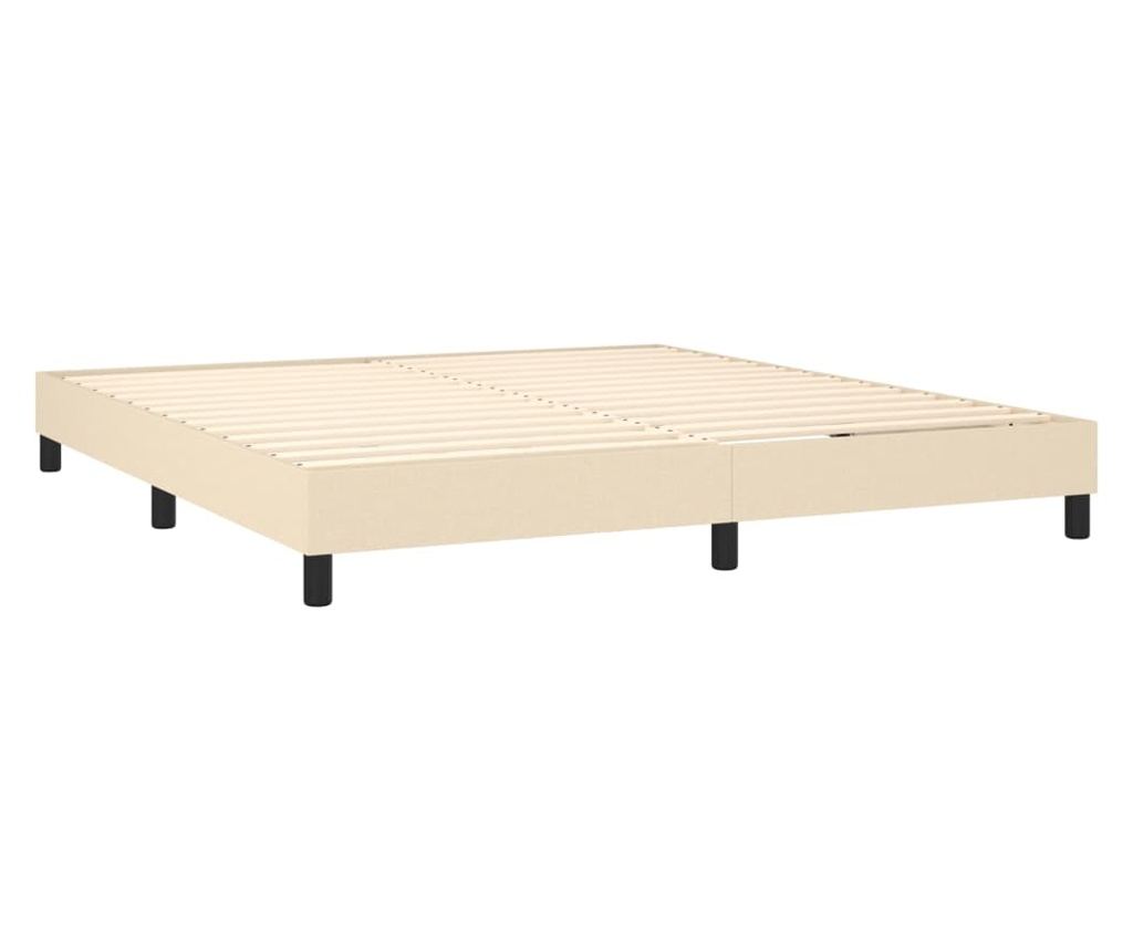 Boxspringová postel s matrací, krémová, 160x200 cm, textilní materiál - 4