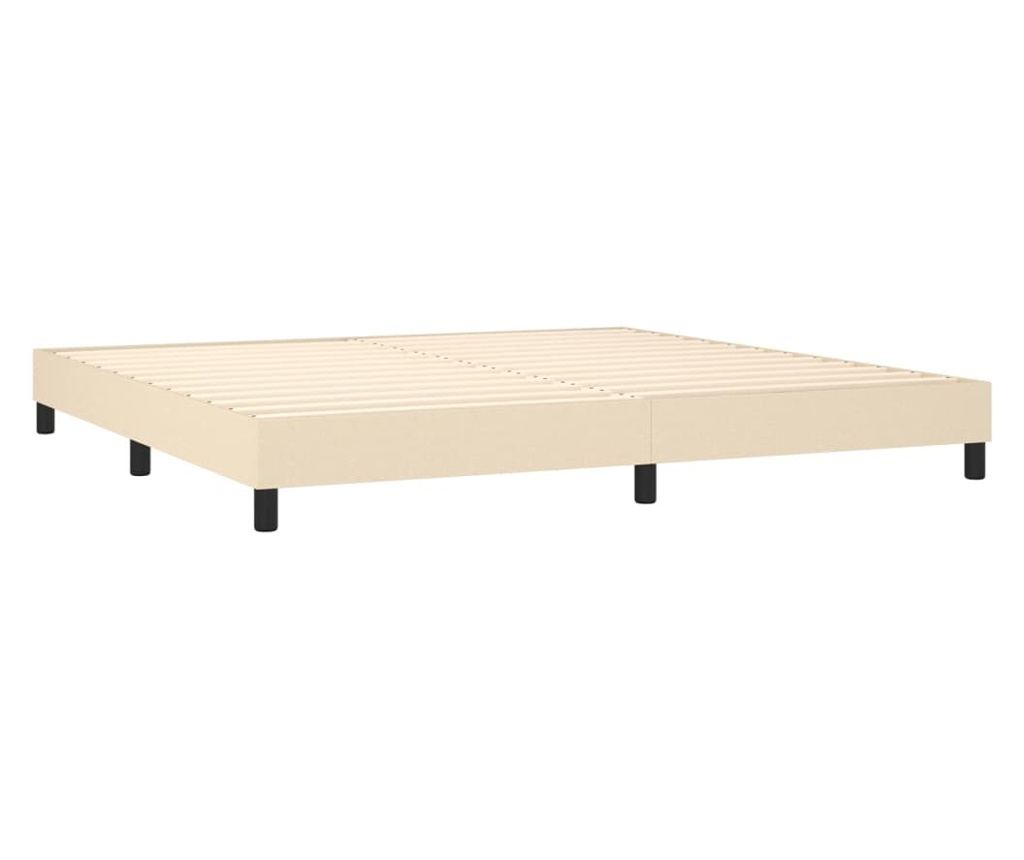 Boxspring posteľ s matracom, krémová, 200x200 cm, textil - 4