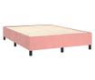 Боксспринг легло с матрак, розово, 140x200 см, кадифе