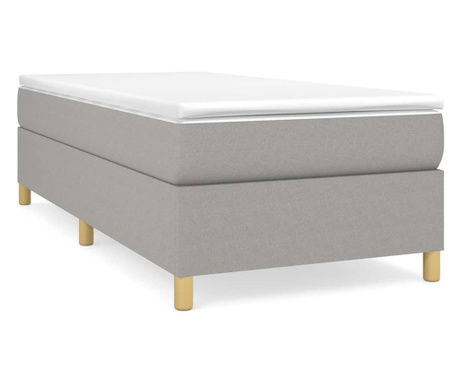 Box spring postelja z vzmetnico svetlo siva 80x200 cm blago