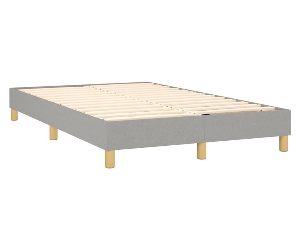 Легло с пружини, матрак и LED осветление, светло сиво, 120x200 см, текстил - 5