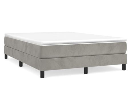 Okvir za krevet s oprugama svjetlosivi 140 x 190 cm baršunasti