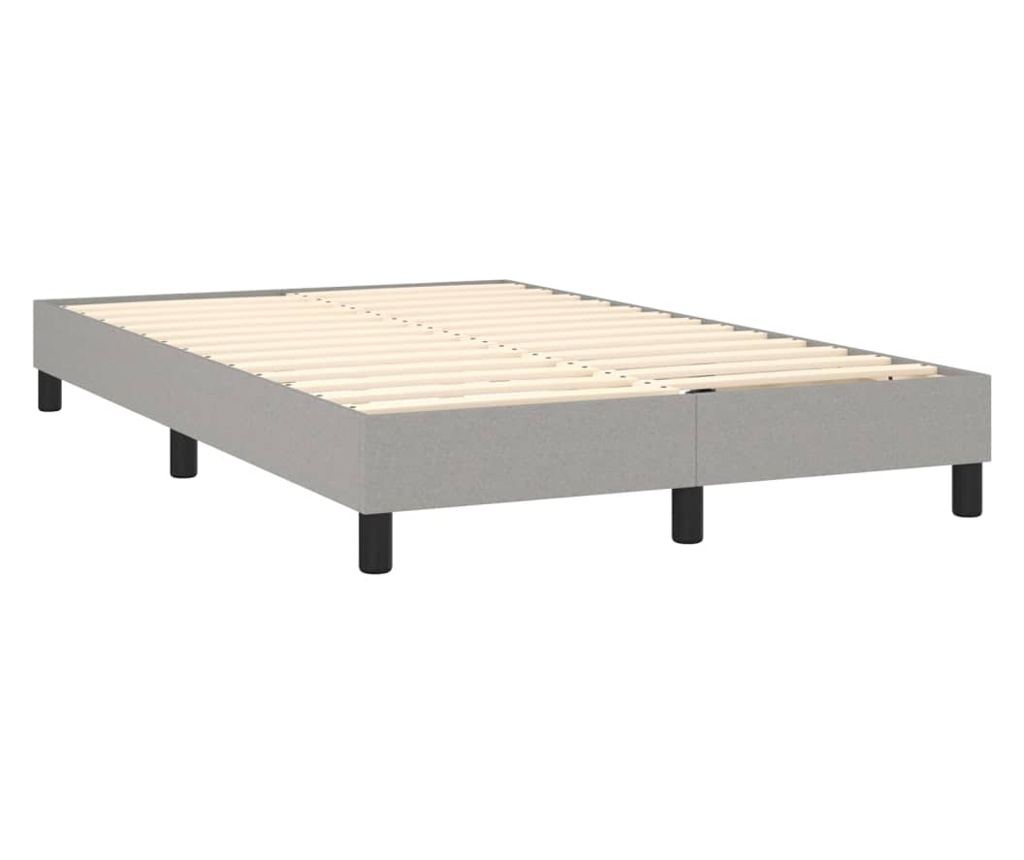 Okvir za krevet s madracem i LED rasvjetom, Svjetlosiva, 120x200 cm, Tkanina - 5