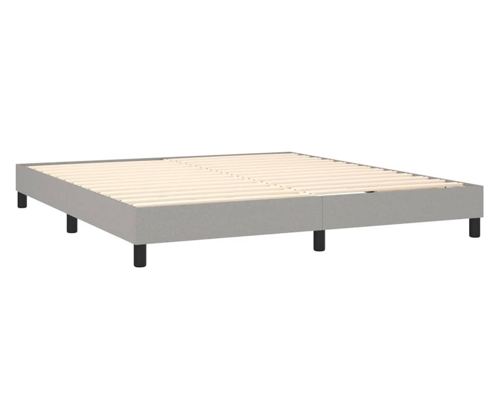 Okvir za krevet s madracem i LED rasvjetom, svijetlosiva, 180x200 cm, tekstil - 5